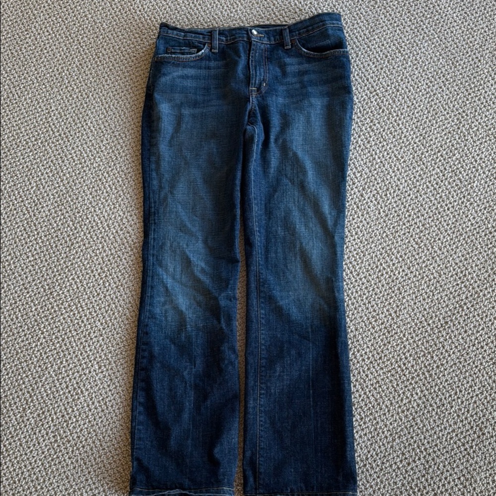 David Kahn Blue Boot Cut Jeans with Classic Fading